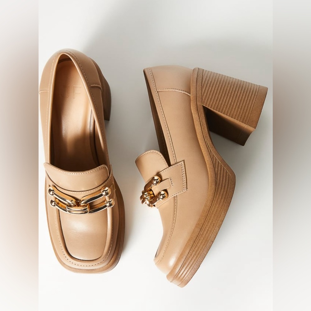 Block Heeled Loafer Pump